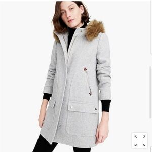 New J.Crew Chateau Parka in Stadium-Cloth Wool size 4